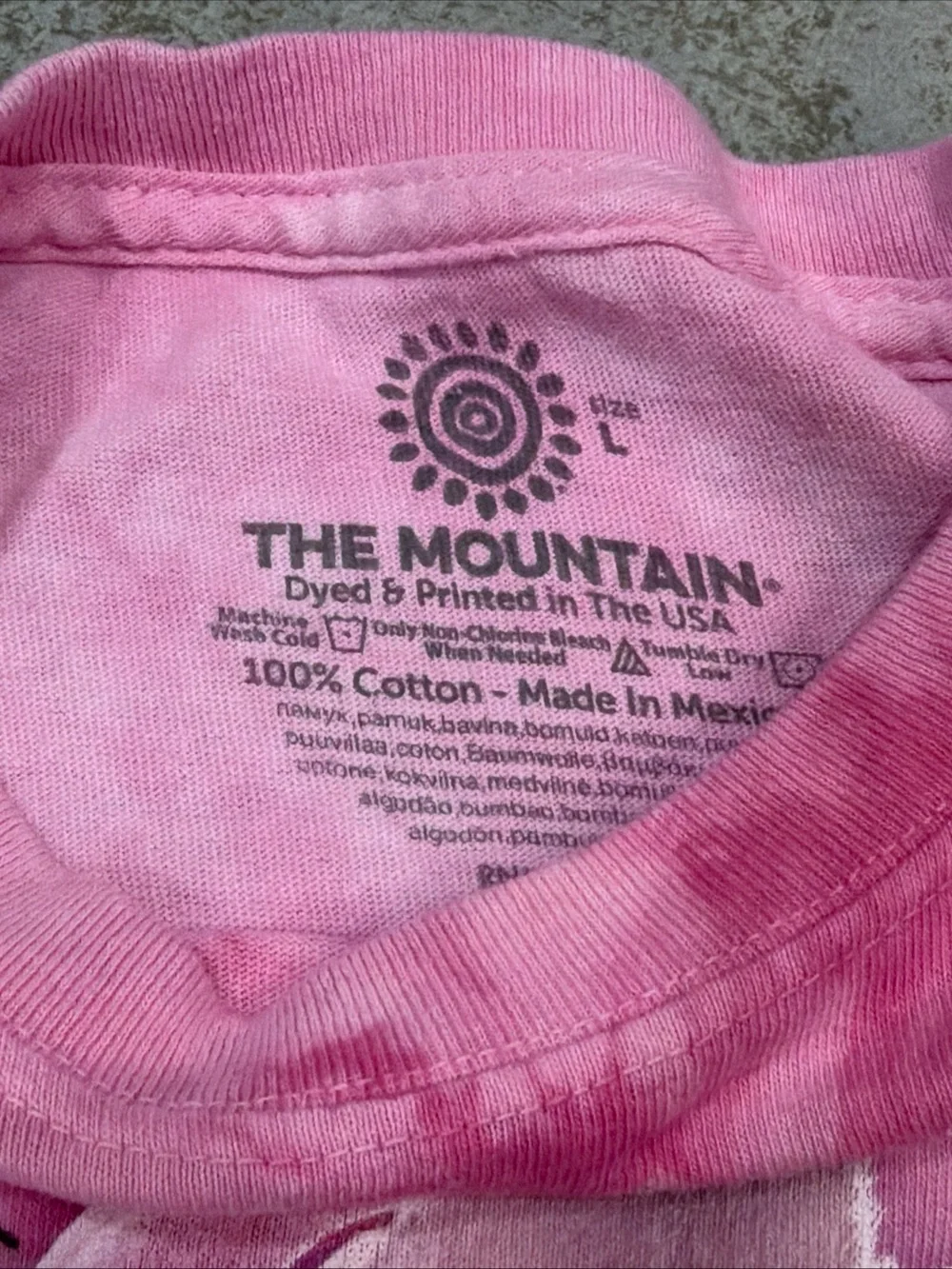 Girls The Mountain Pink Summer Unicorn Tie Dye T-Shirt Size Large